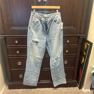 Comfortable Boyfriend Jeans - Light Blue